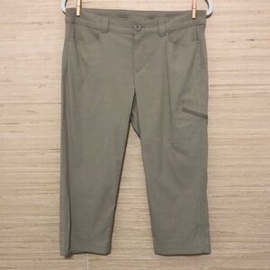 Eddie Bauer Khaki Cropped Outdoor Hiking Trail Nylon Pants Size 8